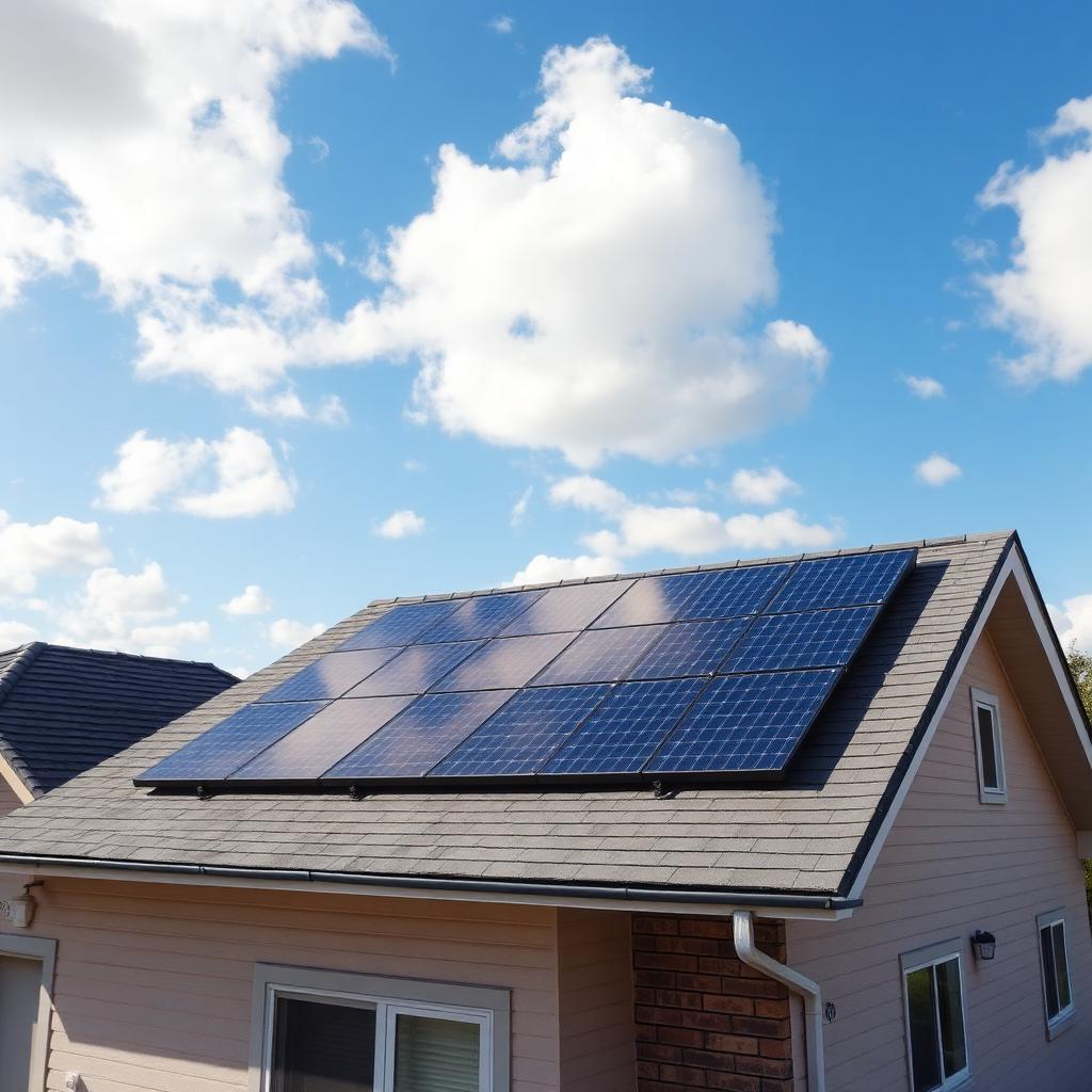 Instalação de painéis solares em residência